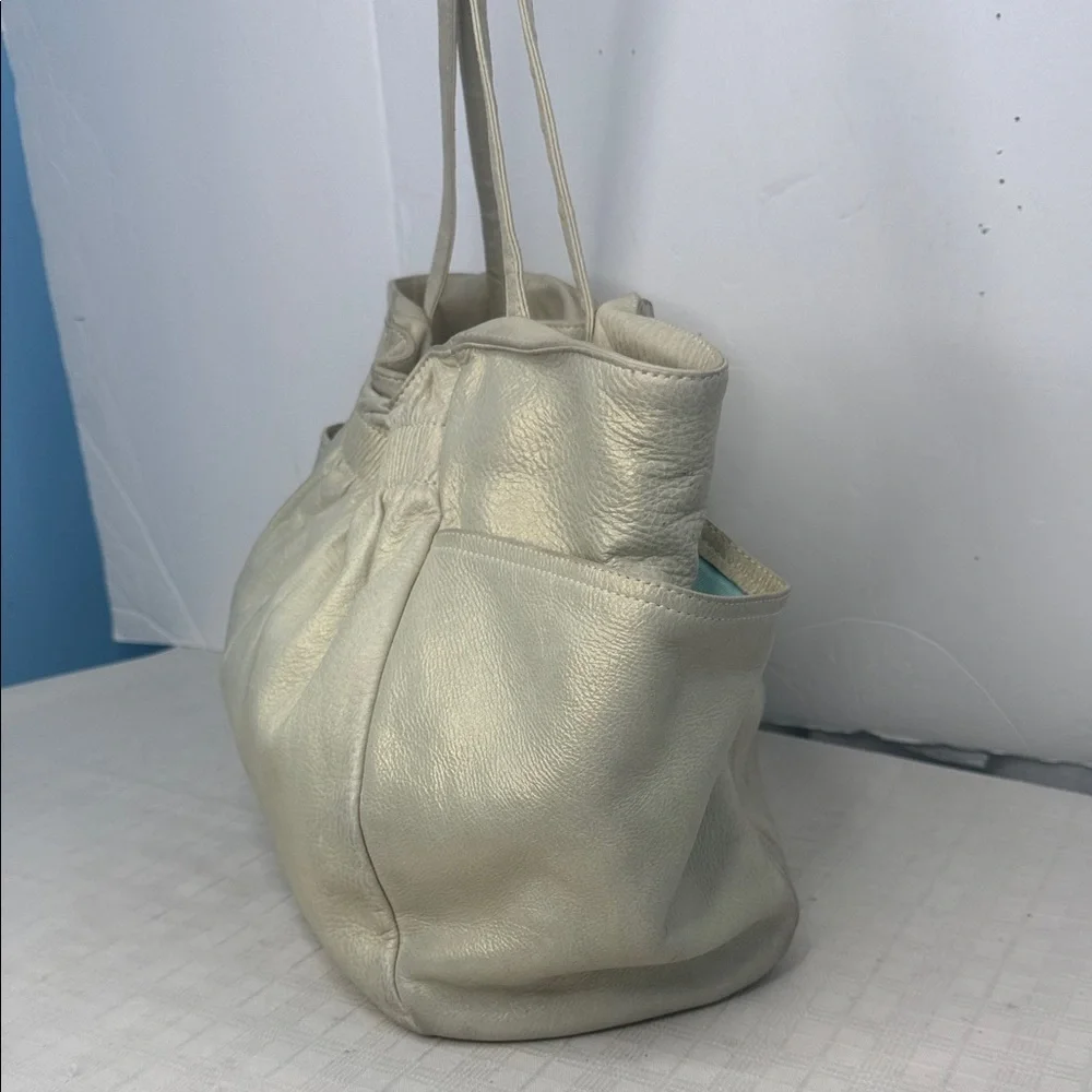 LORELEI PEARLESCENT MINT GREEN Leather Tote Bag